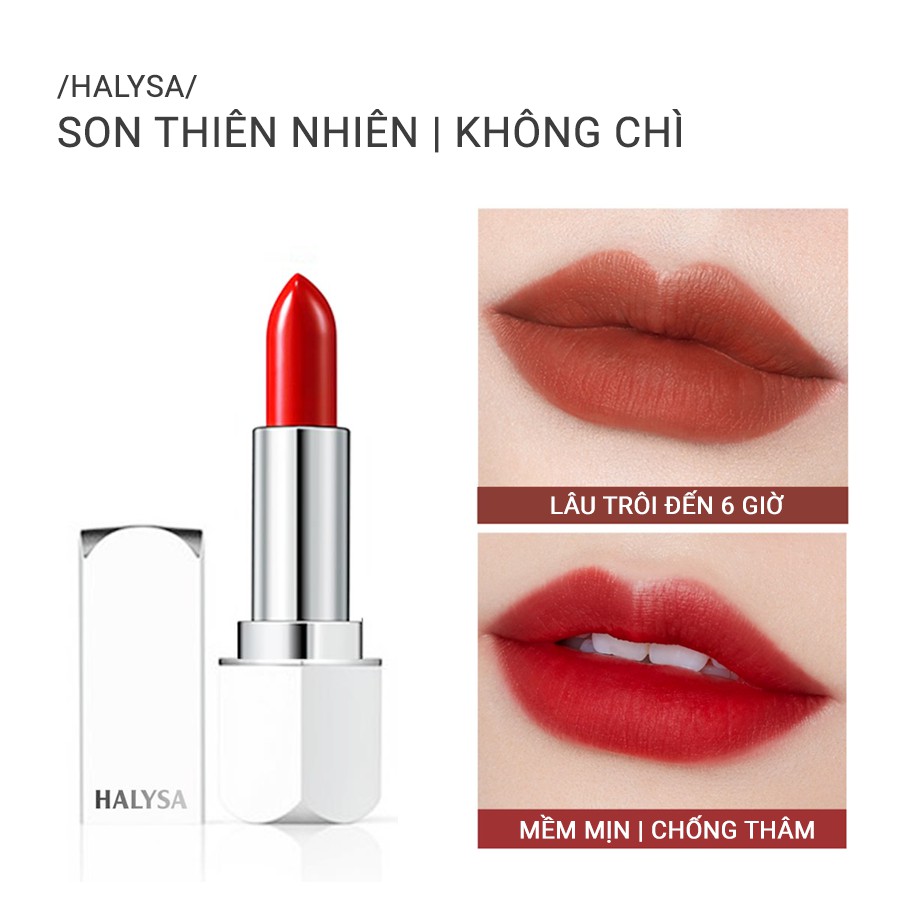 Son thỏi lì, son không chì, lên màu siêu chuẩn, mềm mịn môi Halysa