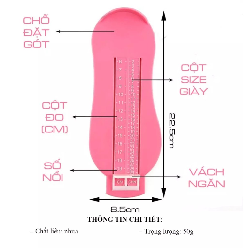 Dụng cụ đo kích thước bàn chân cho trẻ em