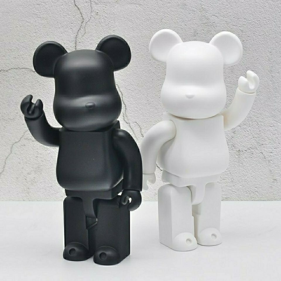 Bearbrick tượng gấu xu hướng - Búp bê đồ trang trí mô hình màu trắng tinh khiết