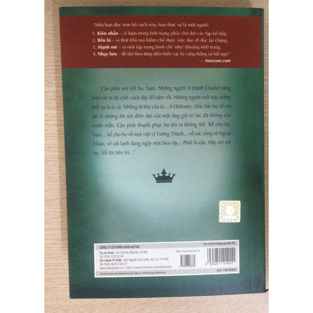 Sách - Trò Chơi Vương Quyền 4B - Lời Tiên Tri