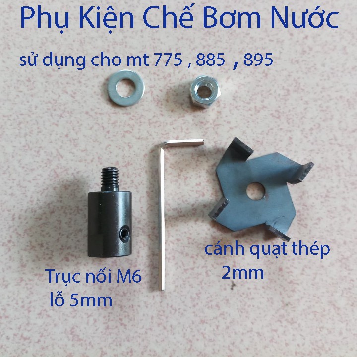 trục cánh quạt chế máy bơm nước cho motor 775 885 895