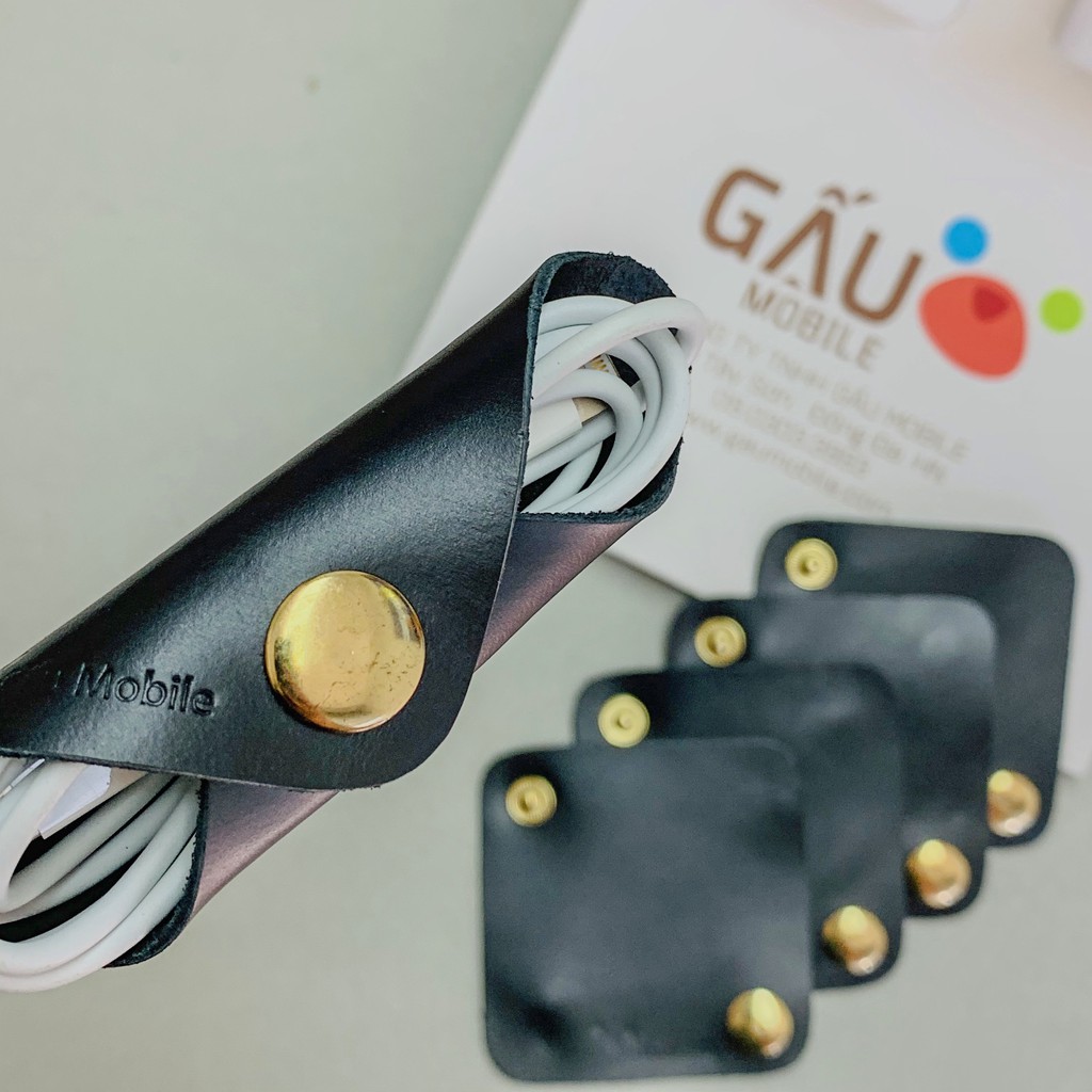 Bao da cuốn bảo vệ dây sạc