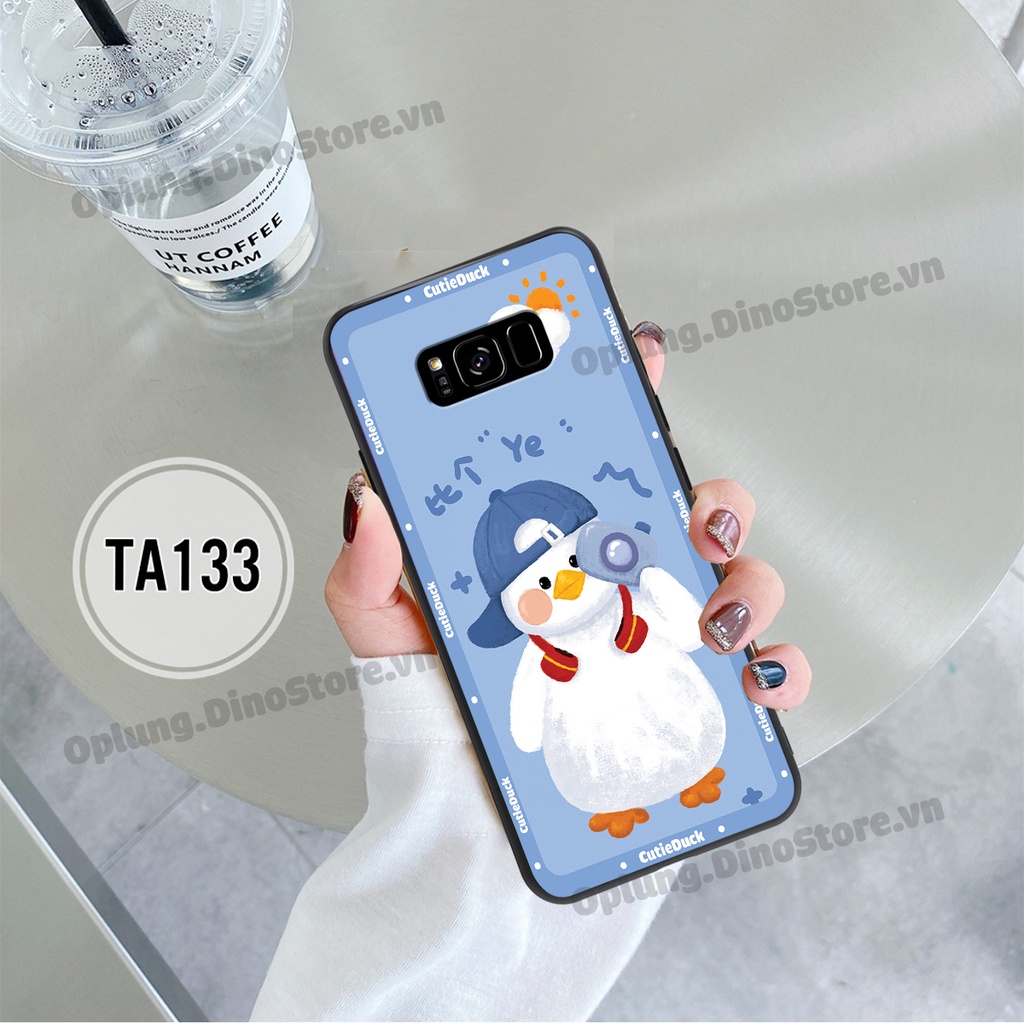Ốp lưng Samsung S8 - Samsung S8 Plus (S8+) in hình chú vịt vui vẻ may mắn, Lucky Duck dễ thương bảo vệ camera.