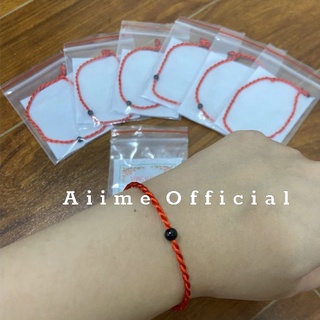 Vòng tay chỉ đỏ may mắn mix hạt  đen