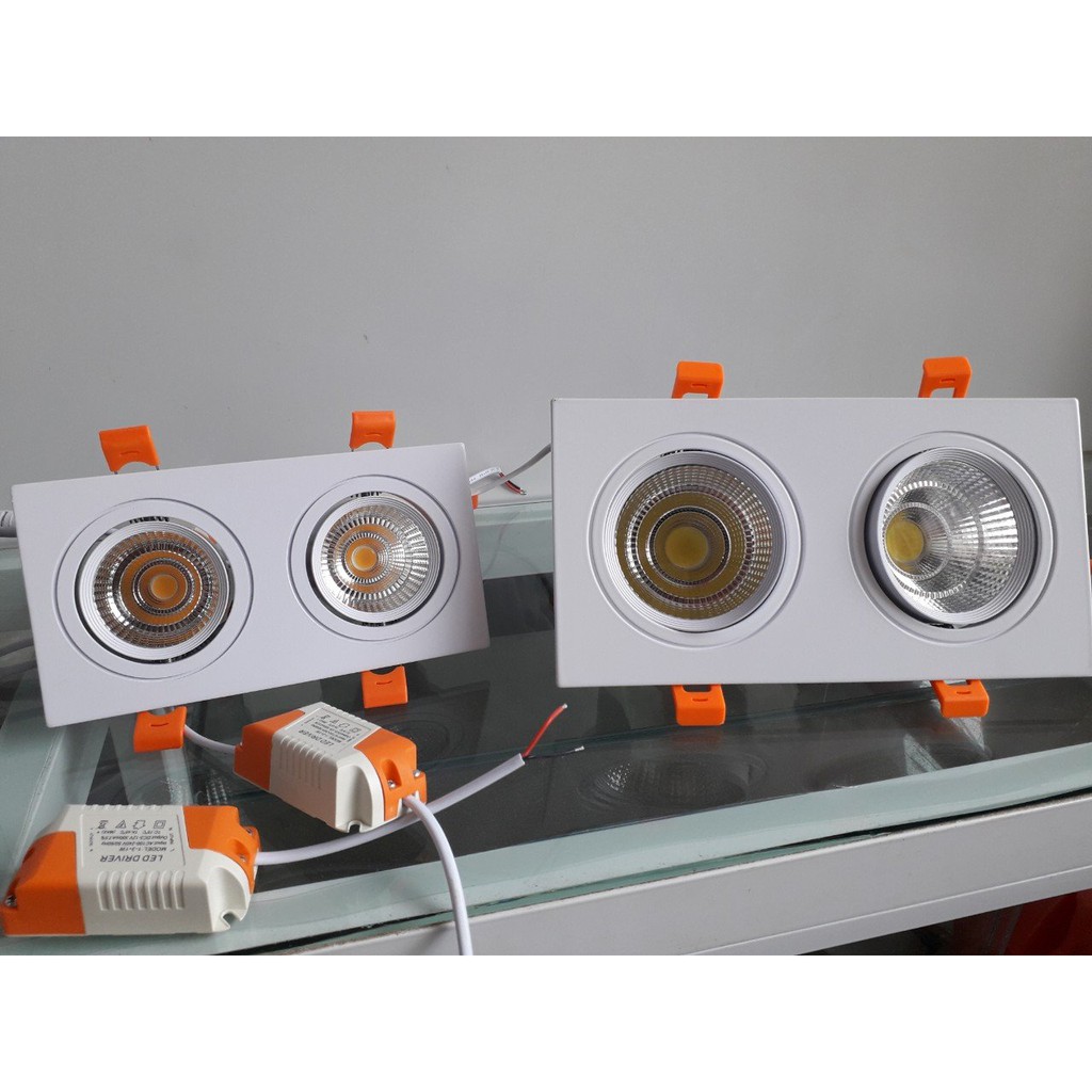 Đèn downlight đơn vuông công suất 2x7w - cao cấp