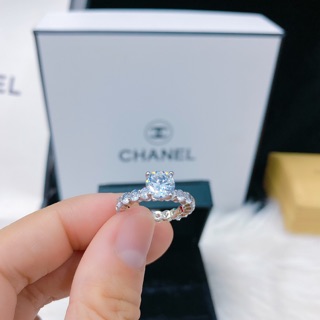 Nhẩn cưới full đá mạ bạch kim Italy