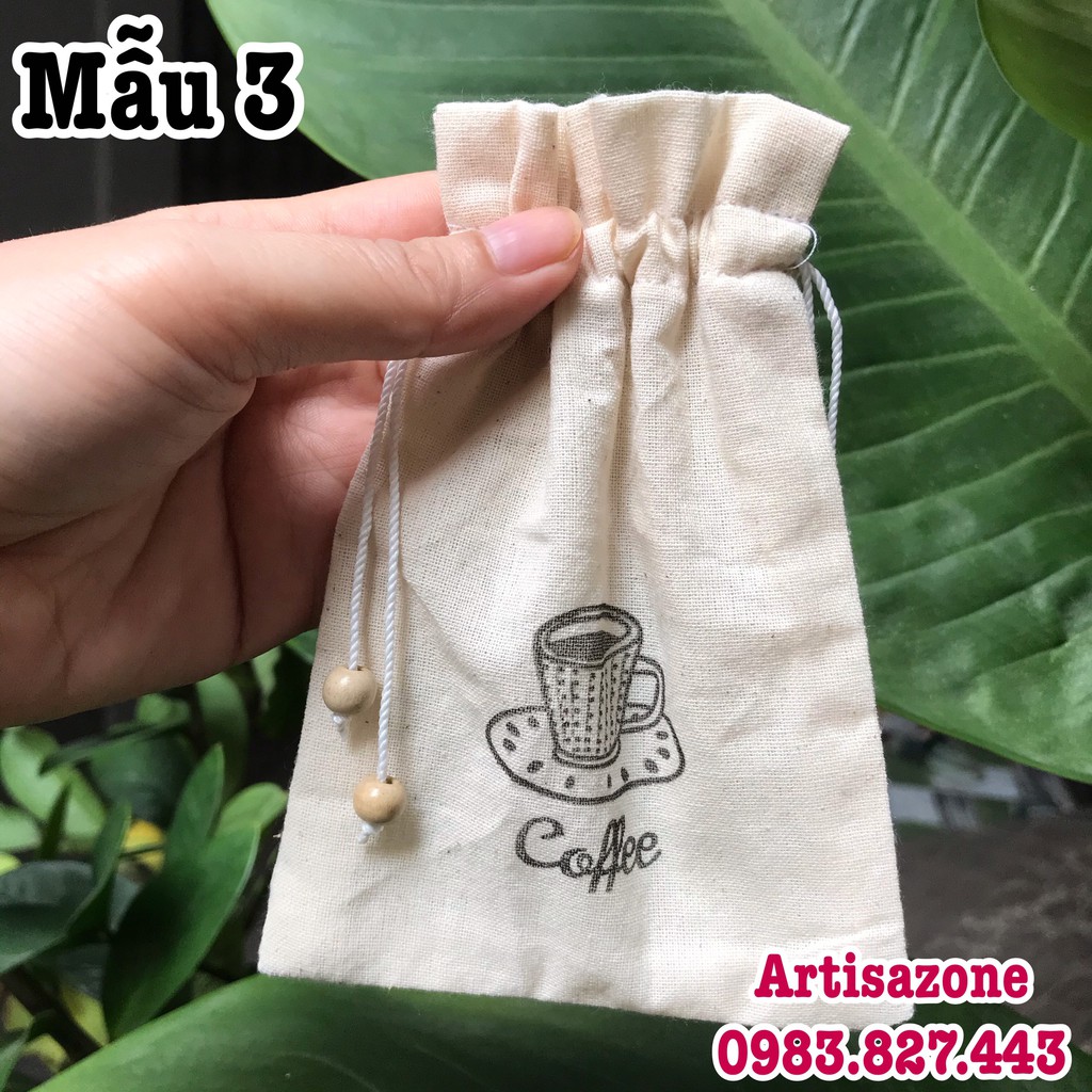 Túi vải dây rút mini in hình - Kích thước: 10cm x 14cm - 01 chiếc - (Đọc kỹ mô tả sản phẩm)