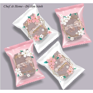 Túi đựng bánh kẹo nougat hình hoa mix 2 màu [100c]