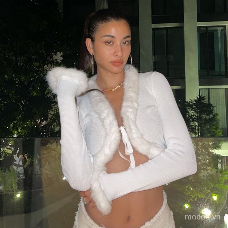 Thời Trang Áo Kiểu Tay Dài Chất Nhung Phối Ruy Băng Thiết Kế Thanh Lịch