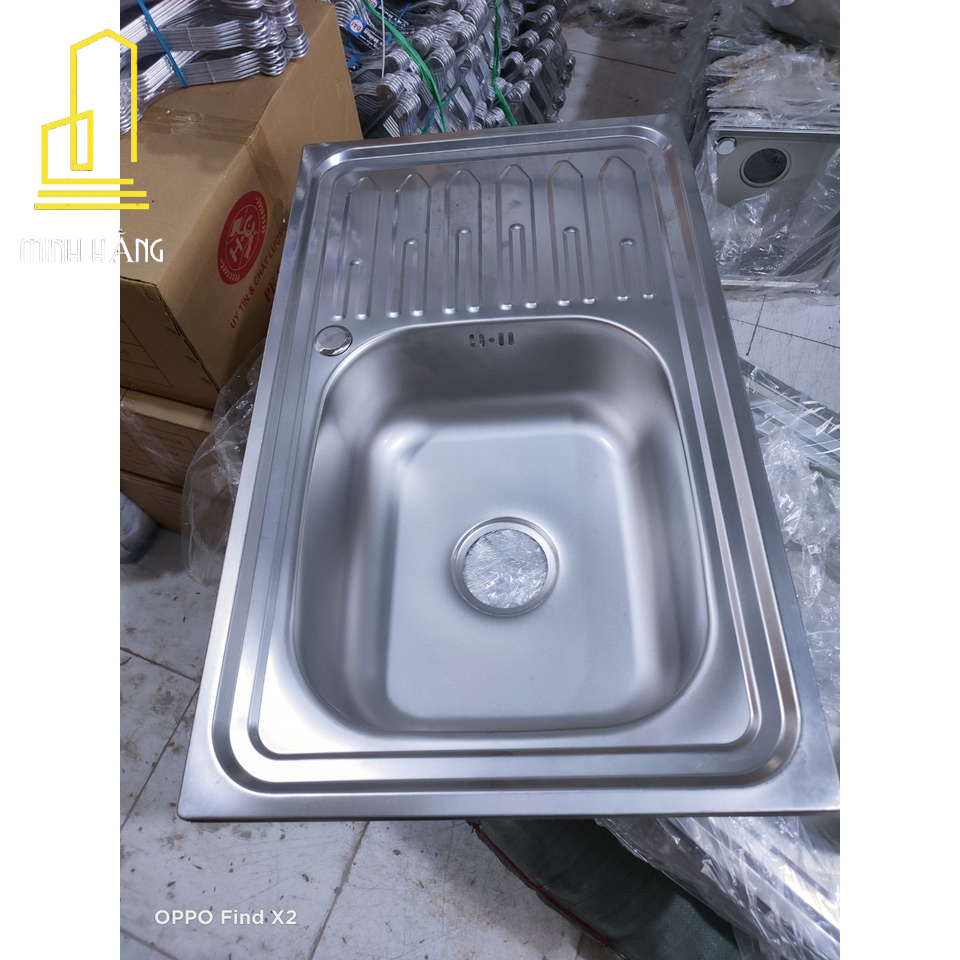 Chậu rửa chén 1 hộc 1 cánh inox kích thước 75x45