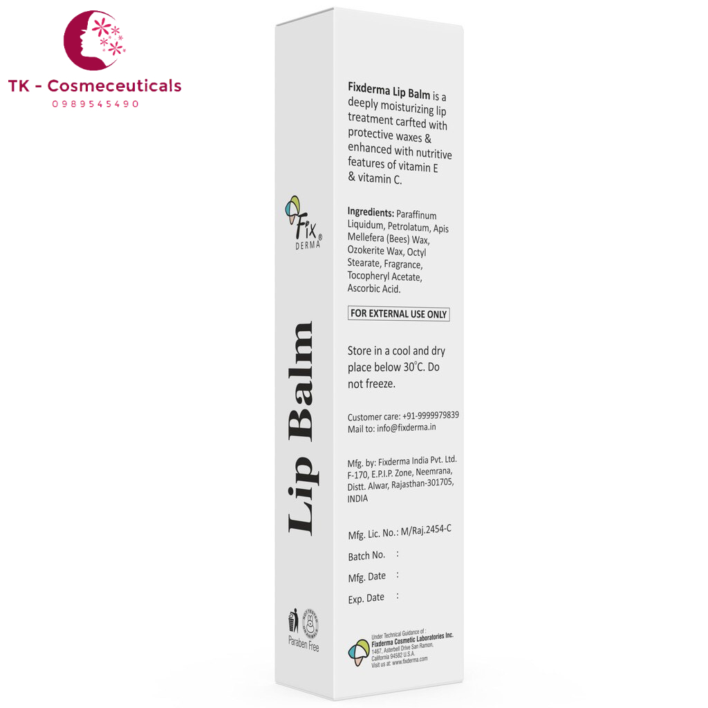 Son Dưỡng Môi Fixderma Lip Balm Giúp Giữ Ẩm Làm Mềm Mại, Giảm Khô, Nứt Nẻ Môi - 15ml