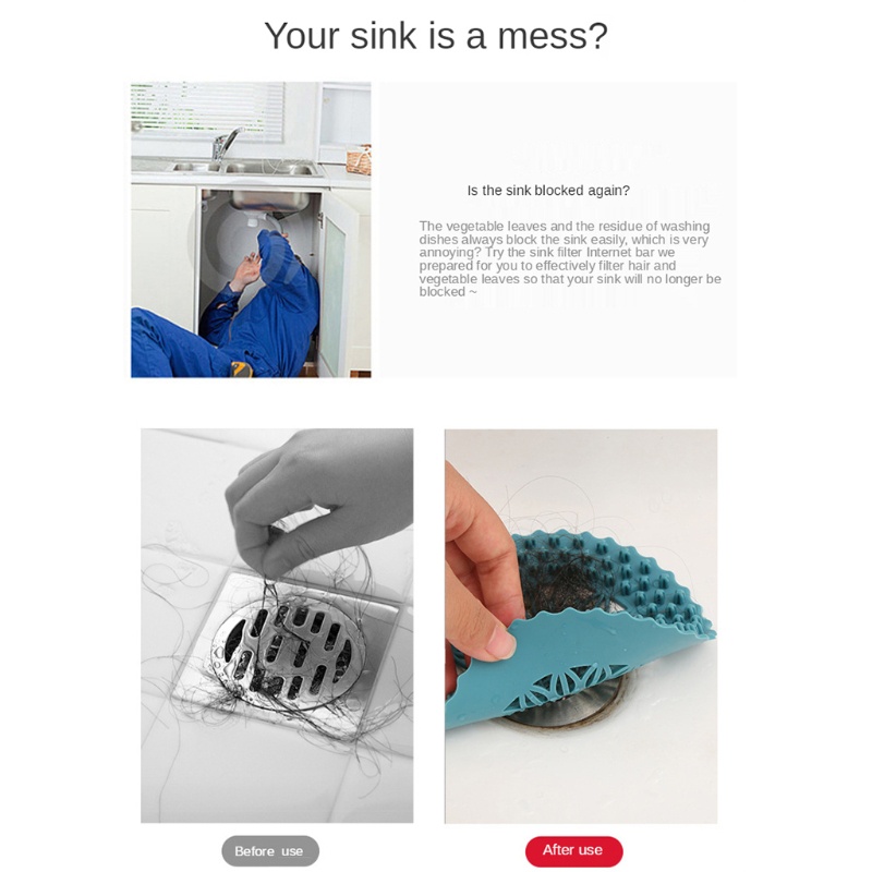 Dụng Cụ Lọc Tóc Chống Tắc Nghẽn Cho Nhà Bếp / Phòng Tắm