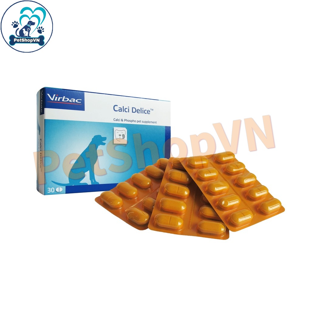 Canxi Cho Chó Mèo VIRBAC CALCI DELICE Hộp 30 Viên - Chính Hãng - Nhập Khẩu Pháp