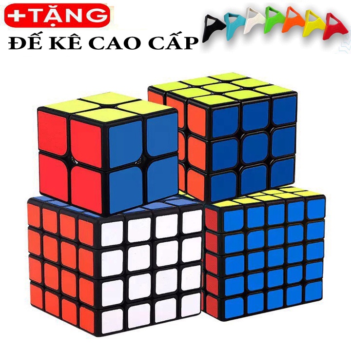 Combo Rubik 2x2, 3x3, 4x4, 5x5 - Bộ 4 Rubik Viền Đen Cao Cấp