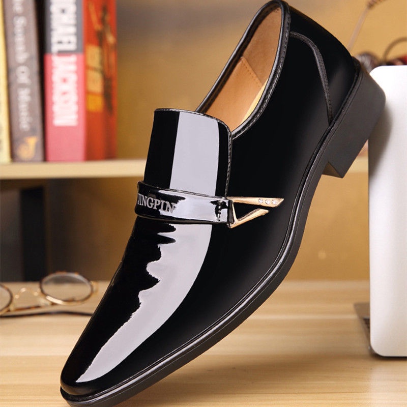 Giày Da Bóng Mũi Nhọn Thoáng Khí Thời Trang Công Sở Cho Nam