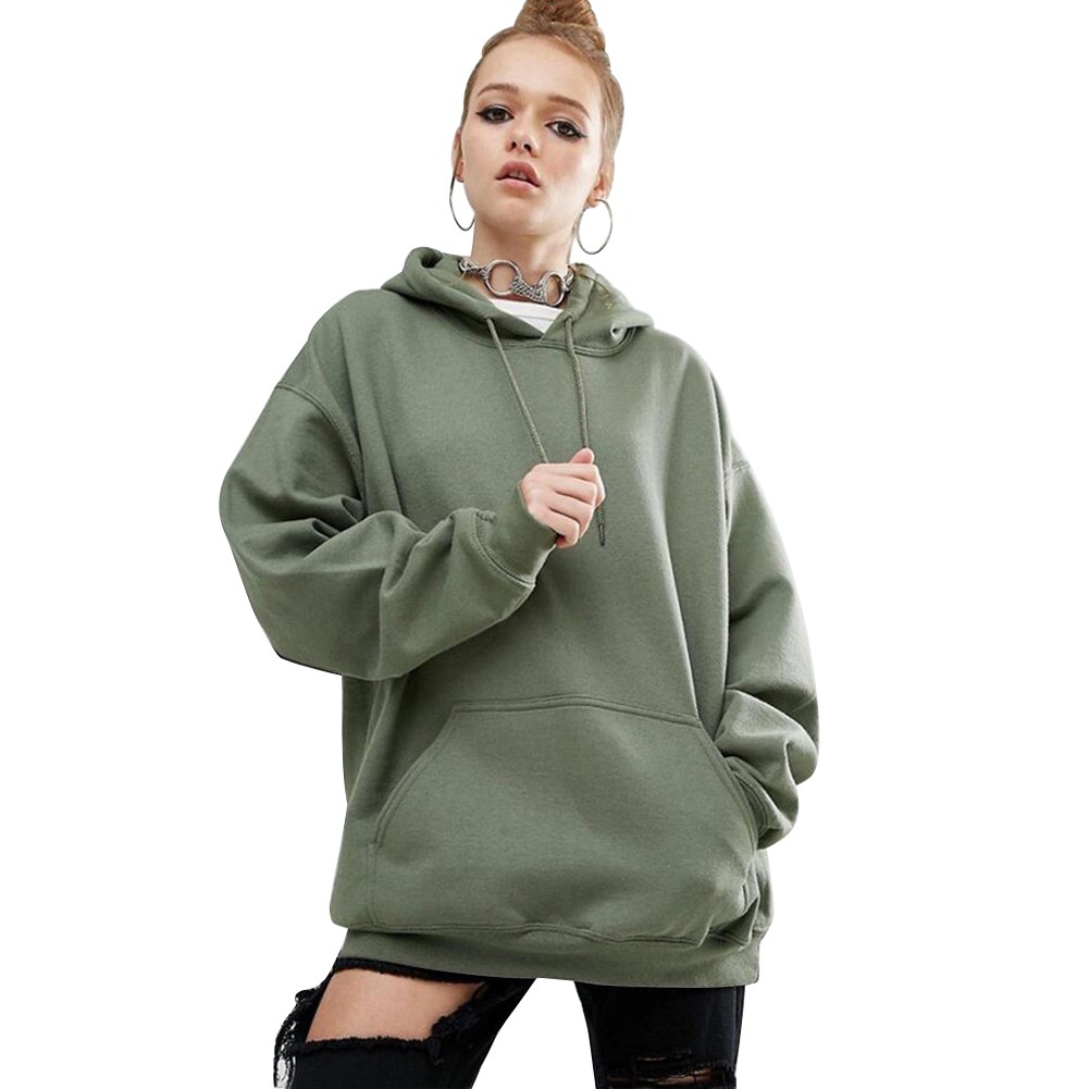 Áo Hoodie Tay Cánh Dơi Màu Sắc Đơn Giản Cho Nữ