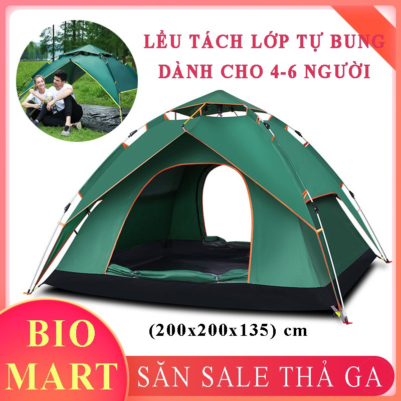 LỀU CẮM TRẠI TỰ BUNG 2 LỚP – LỀU DÃ NGOẠI NGOÀI TRỜI CHỐNG NẮNG, CHỐNG THẤM NƯỚC 2M*2M - BIO125