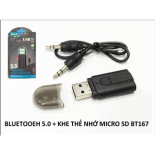 USB BLUETOOTH 5.0 + KHE THẺ NHỚ MICRO SD BT176