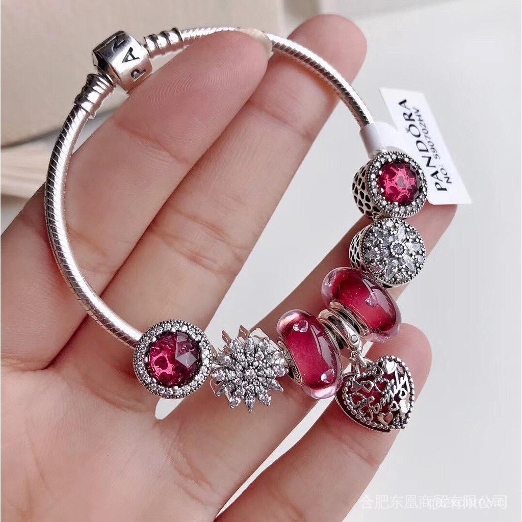 Hàng Có Sẵn Vòng Tay Hạt charm Mắt Mèo Bằng Bạc 925 ckqz Làm Quà Sinh Nhật Cho Nữ Pandora_Borelet