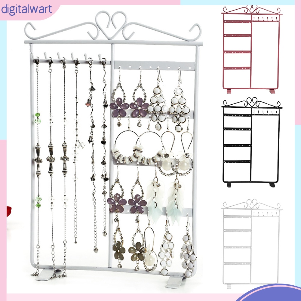 Giá sắt trưng bày trang sức 32 lỗ và 6 móc tiện lợi