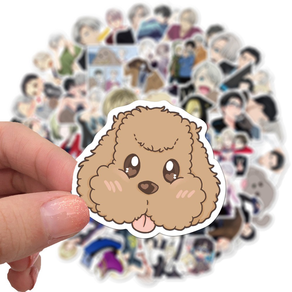 Set 50 / 25 / 10 miếng dán anime yuri on ice dùng để trang trí