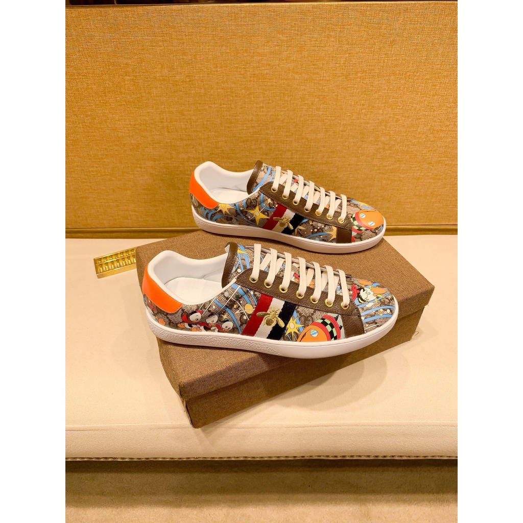 Giày sneakers nam da thật cao cấp GUCCI GG GC thiết kế cá tính với cách trang trí và kết hợp màu nổi bật