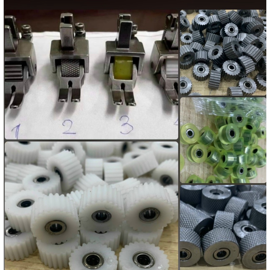 Chân vịt bánh xe chống nhăn  dùng cho máy 1 kim