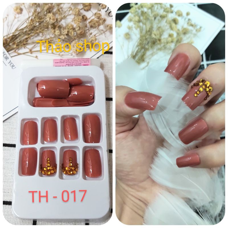 Bộ nail box 24 móng thiết kế đính đá cao cấp tặng kèm keo dán các mẫu 1-20