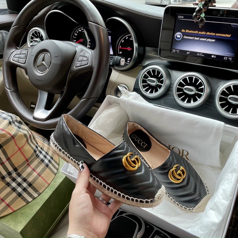 Giày slipon trần chỉ V viền cói G C fullbox