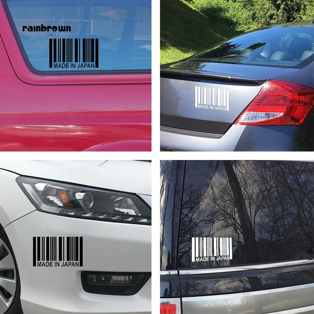 Decal dán xe hình mã barcode MADE IN JAPAN dùng dán trang trí xe hơi