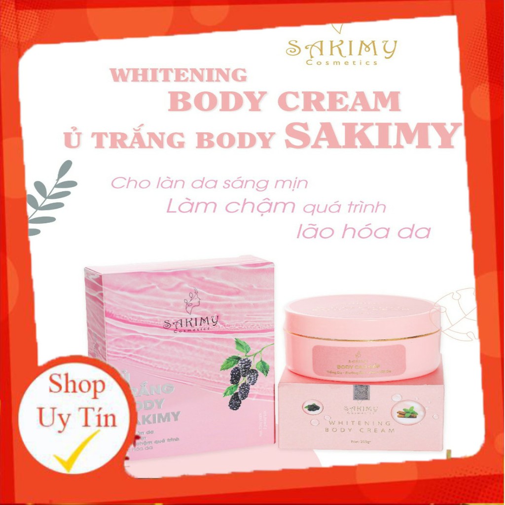 Kem body dưỡng siêu trắng da SAKIMY whitening body cream và ủ trắng SAKIMY (Hàng xịn) | BigBuy360 - bigbuy360.vn