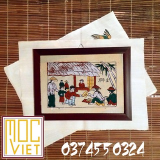 Tranh Đông Hồ Chợ quê 1 tranh cỡ 27x37cm