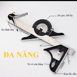 Thước đo góc đa năng có cân thuỷ,góc nghiêng,góc vuông chính xác