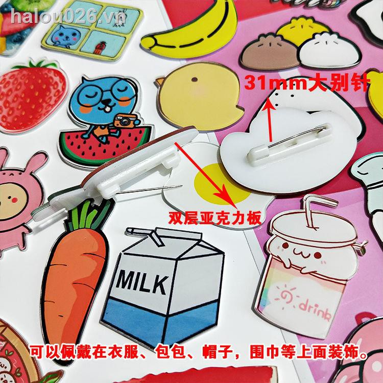 ✿Ready stock✿  New acrylic letter badges, cute expressions, English brooches, free combination letters A set of