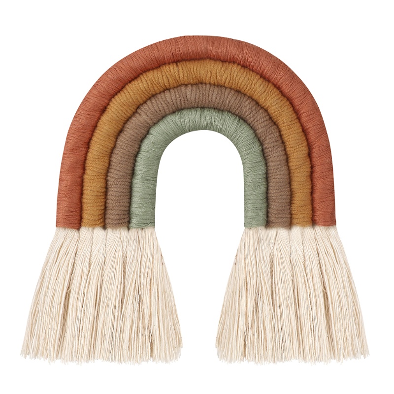Phụ Kiện Cầu Vồng Đan Macrame Thủ Công Treo Tường Trang Trí Phòng Bé