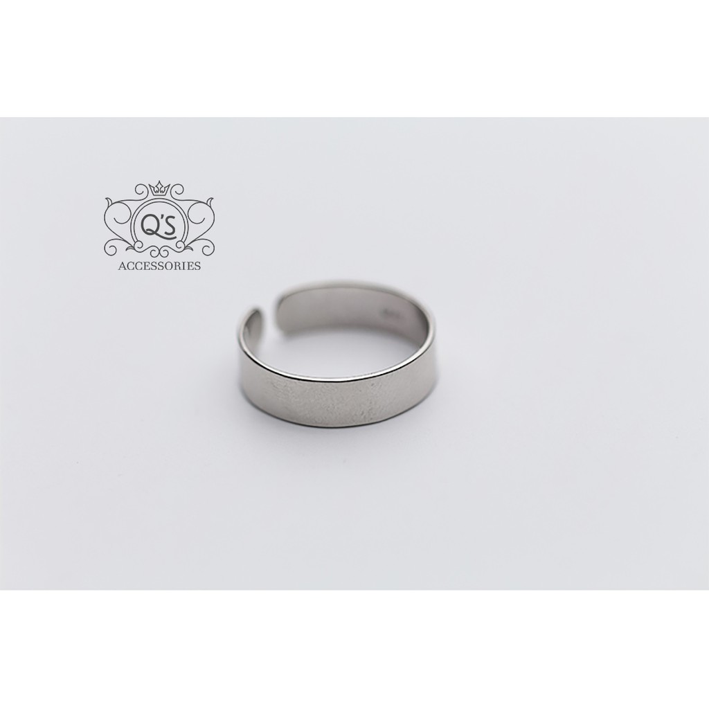 Nhẫn bạc trơn bản to nhẫn cặp đôi nam nữ bản rộng 5mm S925 MINIMAL Silver Ring QA SILVER - KÈM ẢNH THẬT