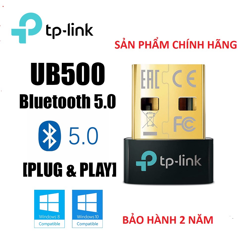Bộ Chuyển Đổi Bluetooth TP-Link UB500 USB Nano Bluetooth 5.0 Cho PC-Laptop - Hàng Chính Hãng