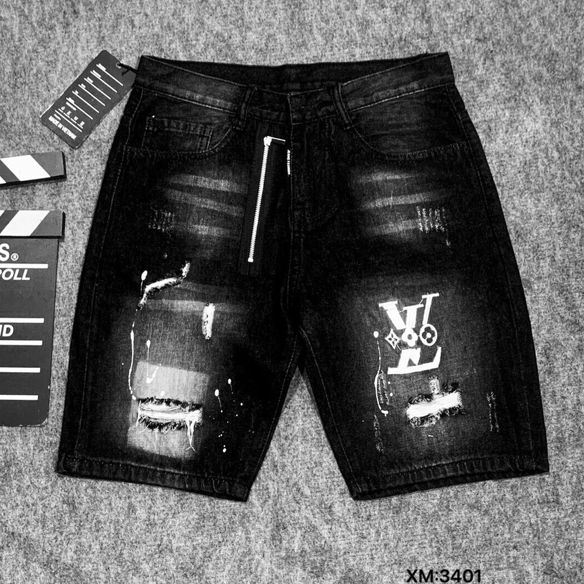 Quần đùi nam | Quần short Jean trẻ trung năng động thêu họa tiết