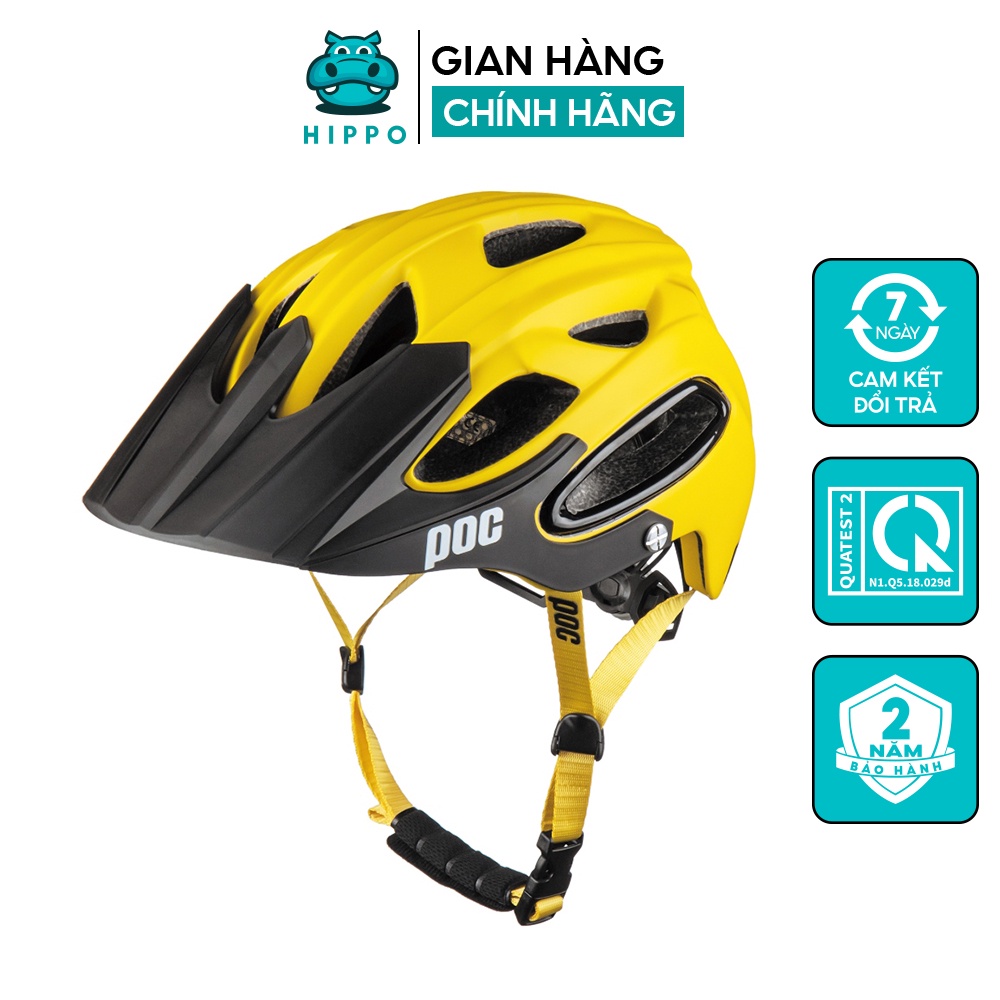 Mũ bảo hiểm xe đạp thể thao chuyên nghiệp Poc 07 siêu nhẹ thoáng khí màu vàng - HIPPO HELMET