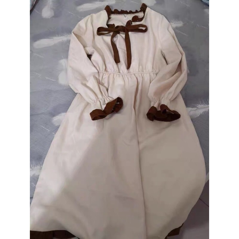 [Sẵn/ có hình thật] Đầm vintage thắt nơ dáng xoè. Váy ulzzang siêu dễ thương lolita style | BigBuy360 - bigbuy360.vn