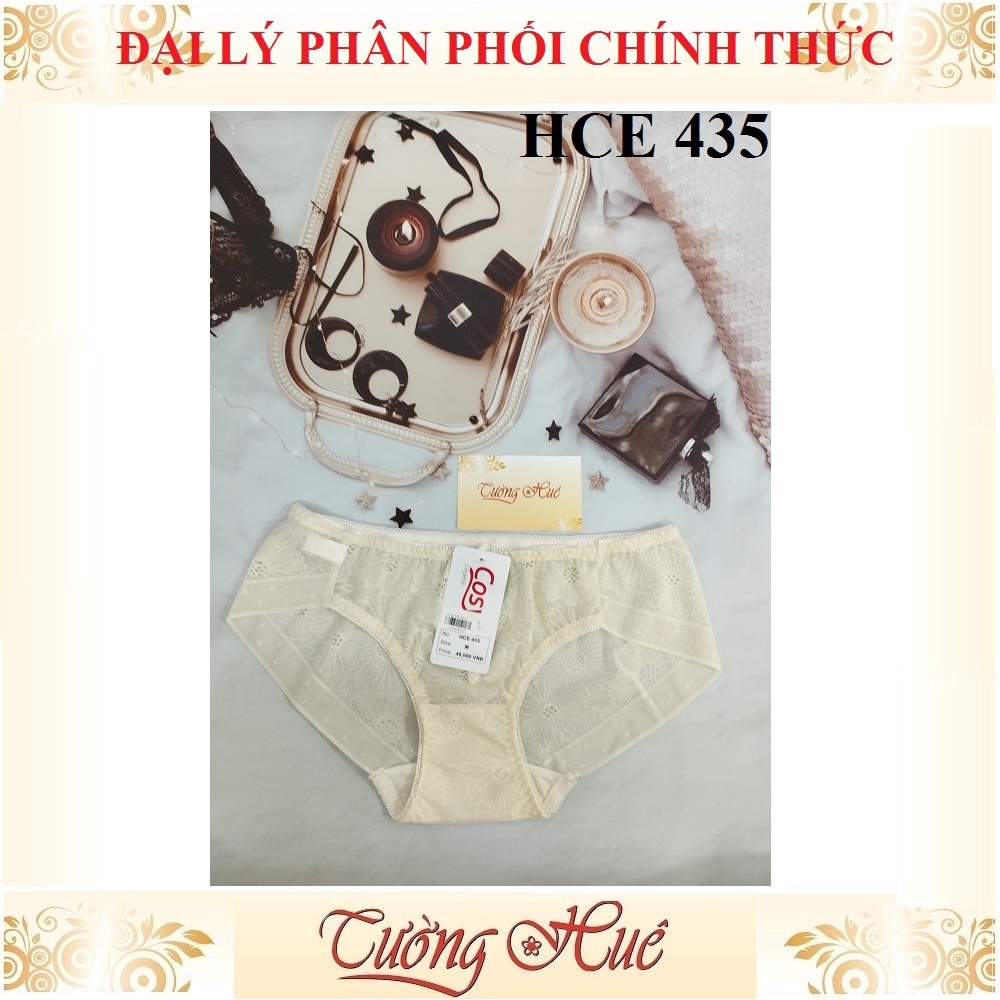 Quần lót nữ Cosy HCE 435 ren thêu hoa lưng thấp.