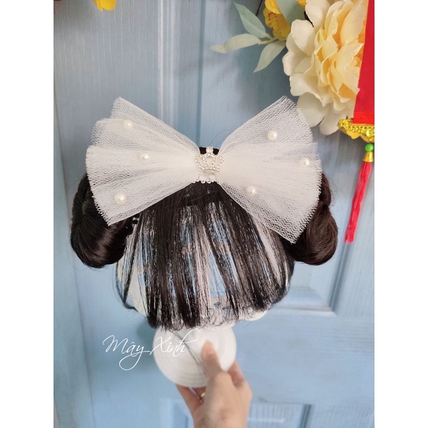 Băng đô nơ lưới vương miệng nhí xinh cho bé