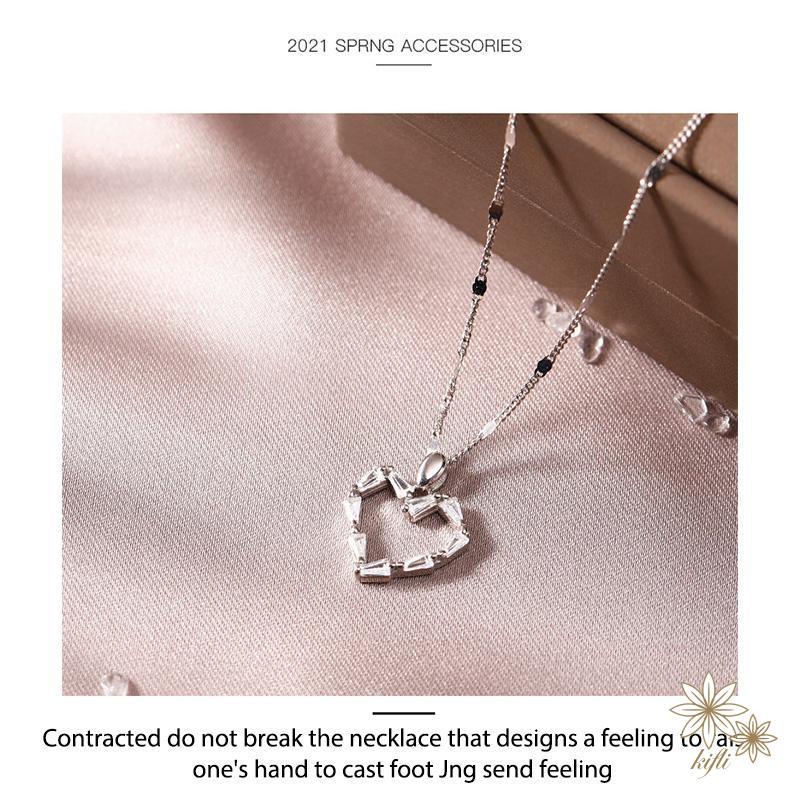 Vòng cổ Đính Đá Zircon Hình Trái Tim Phong Cách Hàn Quốc Sang Trọng Dành Cho Nữ