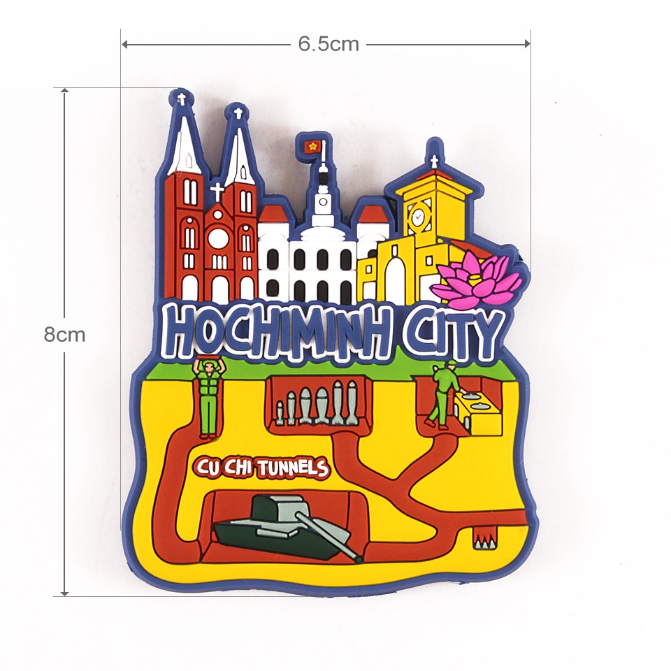 Nam châm dán tủ lạnh - Fridge Magnet - Nam châm hít tủ lạnh - Quà tặng lưu niệm Hồ Chí Minh