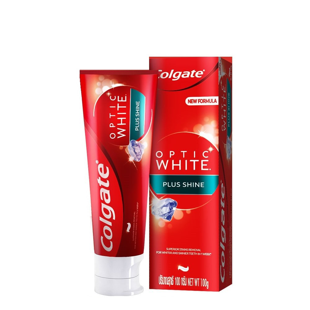 Kem đánh răng Colgate Optic White Plus Shine 100g làm trắng sáng răng