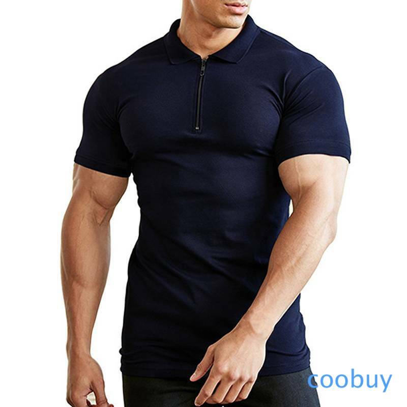 Áo Thun Nam Ngắn Tay Có Dây Kéo Size M-3Xl