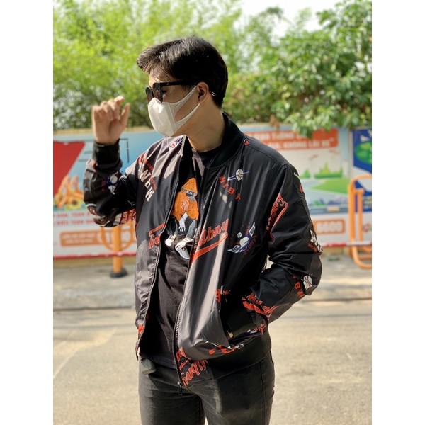ÁO KHOÁC MLBNY BOMBER VẢI DÙ NHIEU HINH - KHOÁC NỈ UNISEX NAM NỮ - HÀNG CÓ SẴN