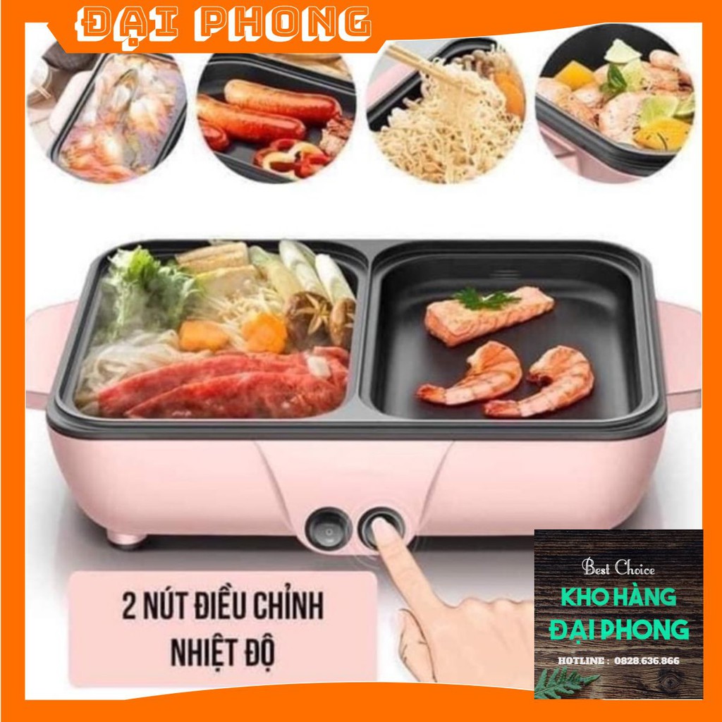 NỒI LẨU KIÊM NƯỚNG ❤️FREE SHIP❤️ BẾP LẨU NƯỚNG MINI,NỒI ĐA NĂNG 2 IN 1