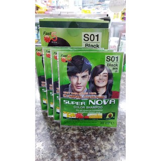 combo 10 DẦU GỘI NHUỘM MÀU TÓC SUPER NOVA S01 ĐEN