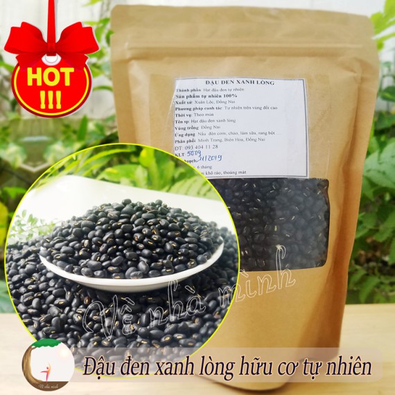 ĐẬU ĐEN XANH LÒNG HỮU CƠ TỰ NHIÊN 500G canh tác theo mùa vụ, không chất bảo quản